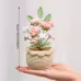 Handmade Crochet Mixed Rose Flower Potted Ornament Soft Yarn Everlasting Crochet Blossom Indoor Home Tabletop Decoration