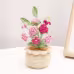 Handmade Crochet Mixed Rose Flower Potted Ornament Soft Yarn Everlasting Crochet Blossom Indoor Home Tabletop Decoration