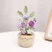 Handmade Crochet Mixed Rose Flower Potted Ornament Soft Yarn Everlasting Crochet Blossom Indoor Home Tabletop Decoration