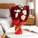 Handmade Crochet Red Rose Mixed Flower Bouquet With Matching Keychain For Valentine Gift Home Table Party Wedding Decoration Handmade Crochet Red Rose Mixed Flower Bouquet With Matching Keychain For Valentine Gift Home Table Party Wedding Decoration