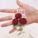 Handmade Crochet Red Rose Mixed Flower Bouquet With Matching Keychain For Valentine Gift Home Table Party Wedding Decoration Handmade Crochet Red Rose Mixed Flower Bouquet With Matching Keychain For Valentine Gift Home Table Party Wedding Decoration