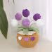 Handmade Crochet Multicolor Tulip Potted Ornament With Heart Decoration And Lace Trim For Birthday Gift Home Desk Decor