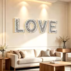 Luxury Crushed Diamond Mirrored LOVE 3D Letters Sign, Silver Sparkling Crystal Freestanding Alphabet Ornament, Table Top Decor For Wedding Party Bedroom Living Room Home Art Decor Luxury Crushed Diamond Mirrored LOVE 3D Letters Sign, Silver Sparkling Crystal Freestanding Alphabet Ornament, Table Top Decor For Wedding Party Bedroom Living Room Home Art Decor