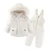 Windproof Waterproof Boys And Girls Big Fur Collar Ski Cotton-padded Overalls Suit Windproof Waterproof Boys And Girls Big Fur Collar Ski Cotton-padded Overalls Suit