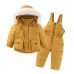 Windproof Waterproof Boys And Girls Big Fur Collar Ski Cotton-padded Overalls Suit Windproof Waterproof Boys And Girls Big Fur Collar Ski Cotton-padded Overalls Suit
