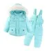Windproof Waterproof Boys And Girls Big Fur Collar Ski Cotton-padded Overalls Suit Windproof Waterproof Boys And Girls Big Fur Collar Ski Cotton-padded Overalls Suit