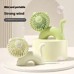 Bubble Kitten Desktop Little Fan USB Charging