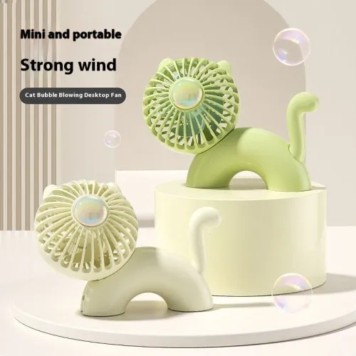 Bubble Kitten Desktop Little Fan USB Charging