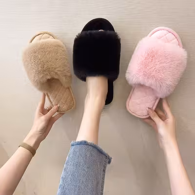 Women's Home Flat Warm Online Influencer Fashion Cotton Slippers Women's Home Flat Warm Online Influencer Fashion Cotton Slippers