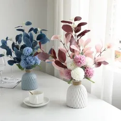 Home Decoration Essential Eucalyptus Leaves Chrysanthemum Bouquet Multi-color Optional Artificial Flower Home Decoration Essential Eucalyptus Leaves Chrysanthemum Bouquet Multi-color Optional Artificial Flower