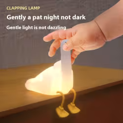 Amazon Cross-border Creative Gift Middle Finger Duck Small Night Lamp Rechargeable Dimming Vinyl Little Duck Night Light