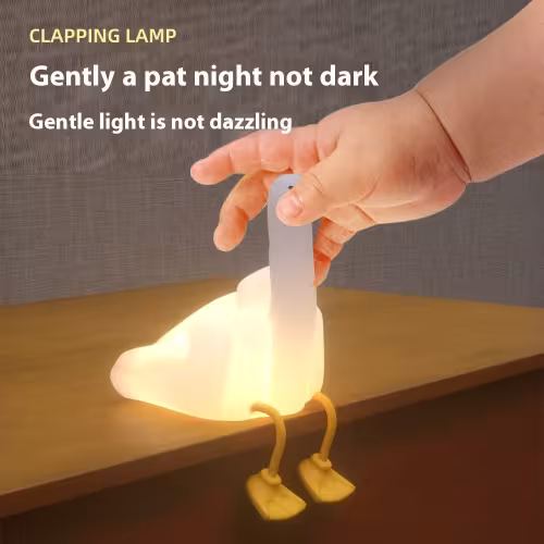 Amazon Cross-border Creative Gift Middle Finger Duck Small Night Lamp Rechargeable Dimming Vinyl Little Duck Night Light