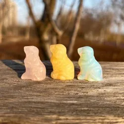 Hand Carved Natural Crystal Puppy Carving Craft Gift Decoration Hand Carved Natural Crystal Puppy Carving Craft Gift Decoration