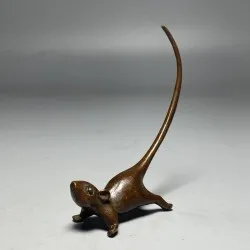 Antique Solid Copper Zodiac Lucky Long Tail Mouse Antique Solid Copper Zodiac Lucky Long Tail Mouse