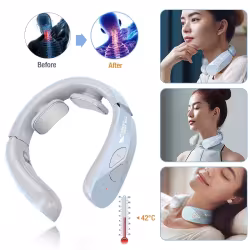 Electric Neck Massager EMS Pulse Rechargeable USB Cervical Traction Therapy Massage Stimulator Pain Relief Heating Function Electric Neck Massager EMS Pulse Rechargeable USB Cervical Traction Therapy Massage Stimulator Pain Relief Heating Function