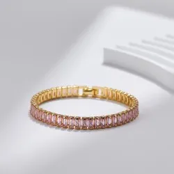 Real Gold Plating High-grade Color Zircon Exquisite Vintage Bracelet Real Gold Plating High-grade Color Zircon Exquisite Vintage Bracelet