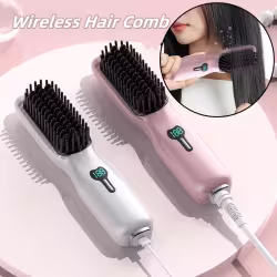Rechargeable Wireless Straightening Comb 220 Hair Straightener Brush USB Rechargeable Flat Iron LCD Display Temperature Rechargeable Wireless Straightening Comb 220 Hair Straightener Brush USB Rechargeable Flat Iron LCD Display Temperature