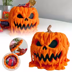 Melting Halloween Pumpkin Candy Bowl With Lid Reusable Candy Dish Spooky Food Display Bowl For Home Halloween Melting Halloween Pumpkin Candy Bowl With Lid Reusable Candy Dish Spooky Food Display Bowl For Home Halloween