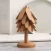 Wooden Christmas Tree Folding Coaster Black Walnut Thick Seat Adiabatic Pad For Kitchen Desktop Decoration Housewarming Gift