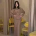 Solid Color Satin Cross Lace-up Nipped Waist Skirt Suit
