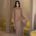 Solid Color Satin Cross Lace-up Nipped Waist Skirt Suit