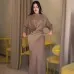 Solid Color Satin Cross Lace-up Nipped Waist Skirt Suit