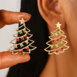 Christmas Earrings With Christmas Tree Colorful Zircon Christmas Tree Earrings For Women Personality Earrings Party Jewelry Christmas Gift Christmas Earrings With Christmas Tree Colorful Zircon Christmas Tree Earrings For Women Personality Earrings Party Jewelry Christmas Gift