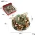 Christmas Candle Metals Candlestick Wreath Artificial Pinball Pinecone Candle Holder Fake Leaves Xmas New Year Home Table Decor