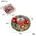 Christmas Candle Metals Candlestick Wreath Artificial Pinball Pinecone Candle Holder Fake Leaves Xmas New Year Home Table Decor
