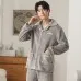 Autumn And Winter Flannel Men's Pajamas Men's Lapel Cardigan