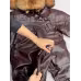 Brown With Velvet Leather Pants Loose Slimming Brown With Velvet Leather Pants Loose Slimming