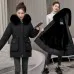Waist Slimming Elegant Parka Cotton-padded Coat Fur Collar Western Style Velvet Lining Warm Coat Waist Slimming Elegant Parka Cotton-padded Coat Fur Collar Western Style Velvet Lining Warm Coat
