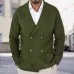 Cardigan Lapel Sweater Coat For Men Fall Winter Slim Double Breasted Sweaters Business Casual Style Lightweight Tops