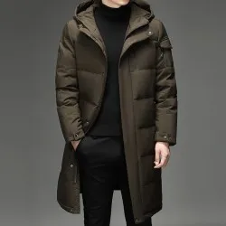Down Jacket Fashion Long Stand-up Collar Zipper Thermal Cardigan Coat Down Jacket Fashion Long Stand-up Collar Zipper Thermal Cardigan Coat