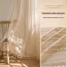 Wood Color Lace Mesh Curtains Living Room Bedroom