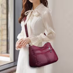 New Soft Leather Textured Crossbody Bag For Middle-aged People Women New Soft Leather Textured Crossbody Bag For Middle-aged People Women