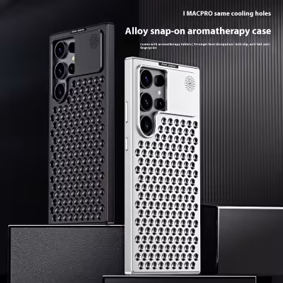 Spring Fastener Magnetic Suction Aluminum Alloy Heat Dissipation S24ultra Phone Case Spring Fastener Magnetic Suction Aluminum Alloy Heat Dissipation S24ultra Phone Case