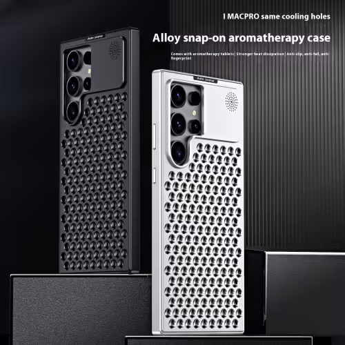 Spring Fastener Magnetic Suction Aluminum Alloy Heat Dissipation S24ultra Phone Case