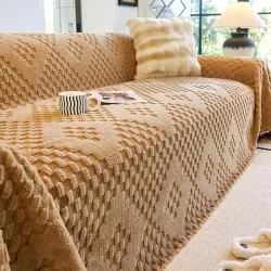 Household Thickened Fleece Solid Color All-inclusive Sofa Cover Household Thickened Fleece Solid Color All-inclusive Sofa Cover