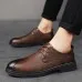 Plus Size Men's Casual Shoes Genuine Leather Lace-up Soft Bottom