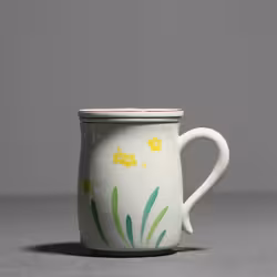 Hand Painted Lotus Underglaze Color Cup Ceramic Hand Painted Lotus Underglaze Color Cup Ceramic