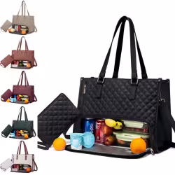 Fashionable Lunch Tote Bag Women's Thermal Insulation Lunch Box Leak-proof Crossbody Computer Storage Bag Quilted Large Capacity Handbag With Purse Fashionable Lunch Tote Bag Women's Thermal Insulation Lunch Box Leak-proof Crossbody Computer Storage Bag Quilted Large Capacity Handbag With Purse