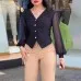 New European And American Style Fashion Mesh Patchwork Button Shirt Top