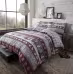 Christmas Peach Skin Fabric Bed Three-piece Set