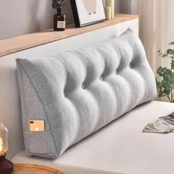 Cotton And Linen Removable And Washable Triangle Bedside Cushion Big Backrest Waist Cushion Bed Cotton And Linen Removable And Washable Triangle Bedside Cushion Big Backrest Waist Cushion Bed