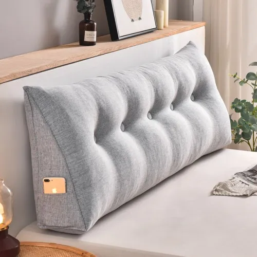 Cotton And Linen Removable And Washable Triangle Bedside Cushion Big Backrest Waist Cushion Bed