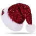 Christmas Hat With Red Sequins And Bow Design Warm Plush Decorative Hat, Christmas Enlarged And Thickened Long Haired Hat Christmas Hat With Red Sequins And Bow Design Warm Plush Decorative Hat, Christmas Enlarged And Thickened Long Haired Hat