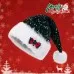 Christmas Hat With Red Sequins And Bow Design Warm Plush Decorative Hat, Christmas Enlarged And Thickened Long Haired Hat