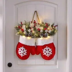 Christmas Garland Creative Glove Shaped Simulated Flower Wreath Window Door Gate Decoration Door Sign Xmas Party Decoration Christmas Garland Creative Glove Shaped Simulated Flower Wreath Window Door Gate Decoration Door Sign Xmas Party Decoration