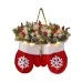 Christmas Garland Creative Glove Shaped Simulated Flower Wreath Window Door Gate Decoration Door Sign Xmas Party Decoration